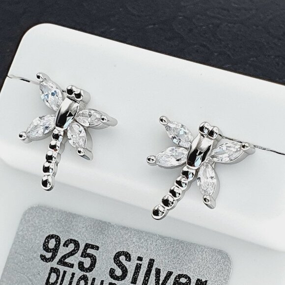 "925 sterling silver luxury CZ earrings for women/girls, Best for RJUS2218 - Picture 5 of 11
